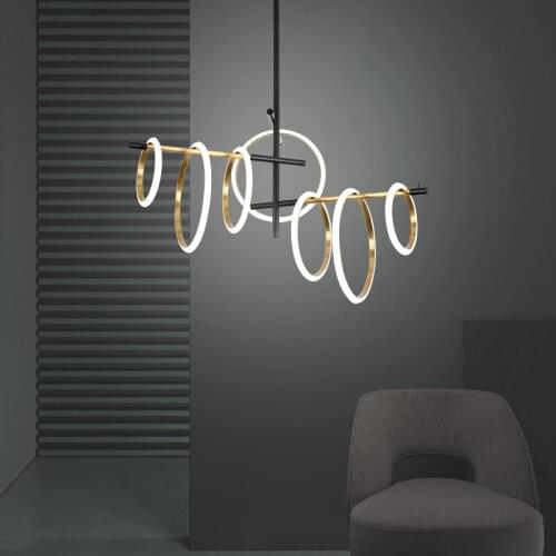 Minimalist creative ring led design sense pendant lights living room dining room bedroom Nordic decorative pendant circle lights