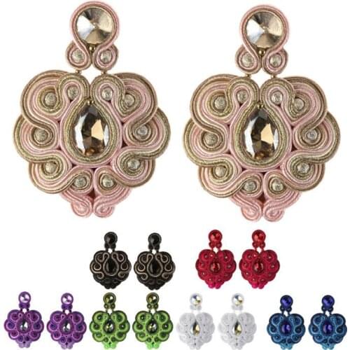 KPacTa Fashion Retro Earrings Ethnic Style Jewelry Ladies Fashion Jewelry Handmade Leather Large Pendant Tassel Earrings