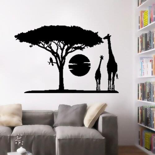 HOT SALES Removable Giraffe Butterfly Self-Sticky Wall Sticker Decal Home Cafe Shop Decor DW20841