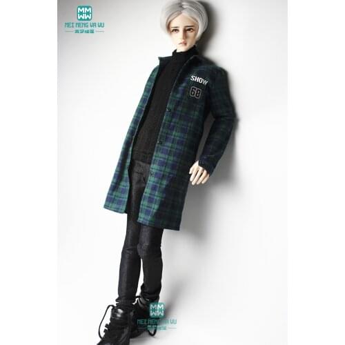 BJD doll clothes fits bjd uncle fashion t-shirt plaid shirt coat