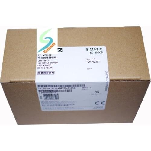 Original SIMATIC S7-200CN 6ES7214-1BD23-0XB8 CPU 224 Compact Unit 6ES72141BD230XB8 6ES7 214-1BD23-0XB8 14 DI /10 DO AC/DC/Rly