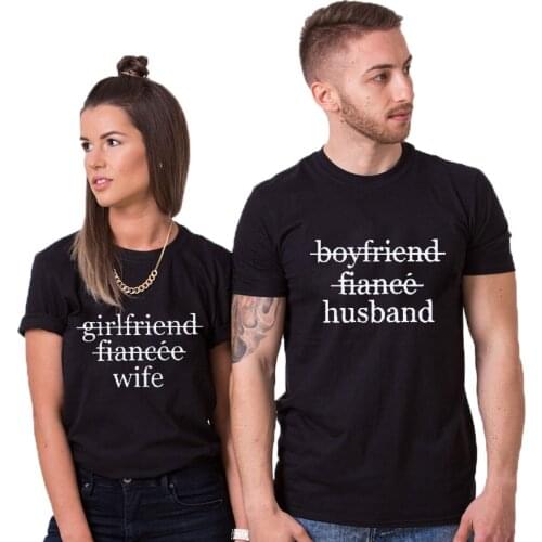 Couple Tshirt Girlfriend Wife Boyfriend Fiancee Husband Couples Matching Honeymoon Shirts Wedding Gift Unisex