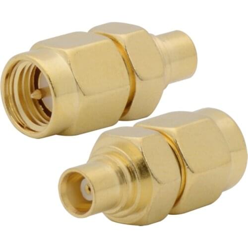 MCX Female to SMA Male RF Coaxial Connector Adapter Straight SMA Plug to MCX Jack Brass Gold plated Convertor