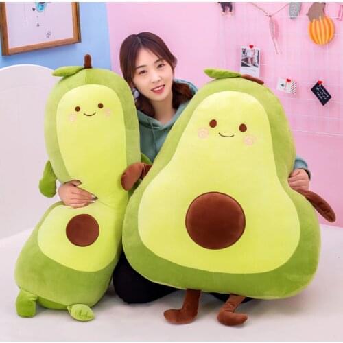 25-95cm 2 patterns Plush toy green Avocado doll cushions Cartoon avocado fruit large pillows Home decor ornaments Luxury filling