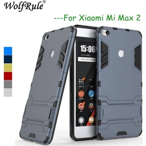 Anti-knock Cases For Xiaomi Mi Max 2 Cover Silicon & Plastic Phone Case For Xiaomi Mi Max 2 Case For MiMax 2 Holder Stand Funda