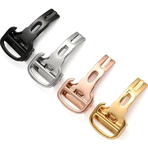 UTHAI T04 Watch Buckle Stainless Steel Brushed Butterfly Folding Buckle Clasp 14/16/18/20mm For Cartier Blue Balloon Watches