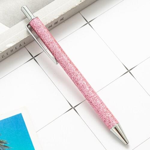 2Pcs Glitter Sequin Crystal Pen 1.0mm Black refill Ballpoint Pen School Office Stationery Student Writing Tool Working Gel Pen