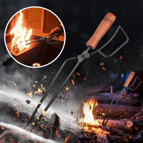 IN STOCK Durable Outdoor Camping Stainless Steel Fire Tongs BBQ Barbecue Carbon Clip With Carbon & Extended Charcoal Clip