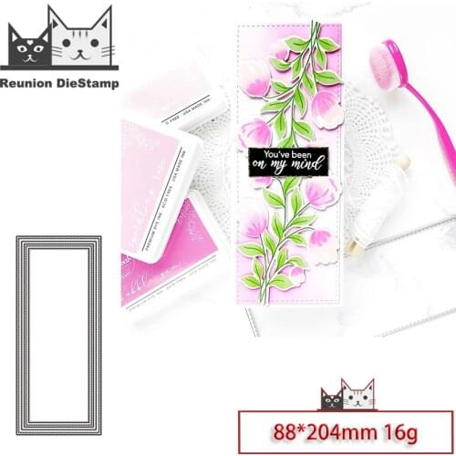 Reunion New Design Craft Metal Die Cuts Long Rectangle Border Cutting Die Scrapbooking Album DIY Paper Card Embossing Stencils