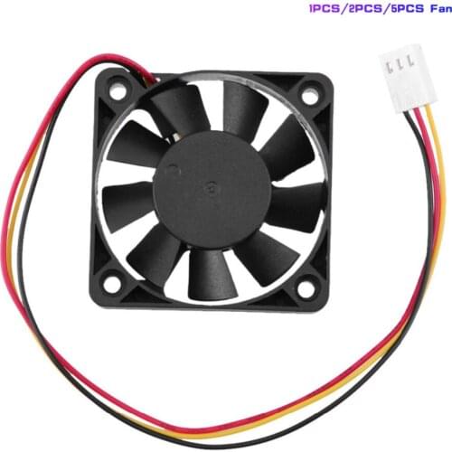 1/2/5Pcs 3Pin CPU Cooling Cooler Fan Heatsinks Radiator 12V DC CPU Cooling Fan Brushless Fan for Desktop PC Computer 50x50x10mm