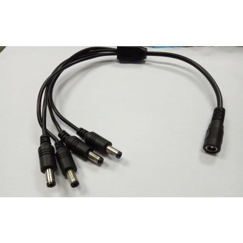 100pcs 1 TO 4 Splitter Cable DC Jack Plug Power Adapter For CCTV Camera New