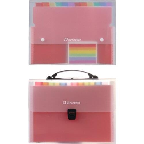 13 Pocket Portable Expanding File Folders Accordion File Document Organizer w/ Colorful Tabs for Document