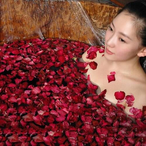 25/50g Dried Rose Petals Natural Flower Bath Spa Whitening Shower Dry Rose Flower Petal Bathing Relieve Fragrant Body Massager