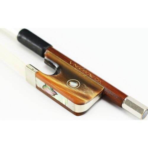 4/4 Size 340C Pernambuco CELLO BOW Natural Ox Horn Frog Nickel Silver Fitted Nice Horsehair Straight Cello Parts Accessories