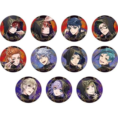 58mm Twisted Wonderland Game Riddle Rosehearts Azul Ashengrotto Ace Trappola Floyd Leech Summoning Robes Metal Badge Brooch Pins