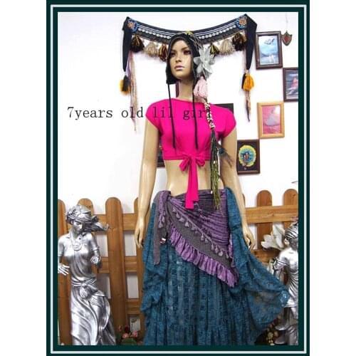 7years Old Lil Girl 2021Modal Rayon Cotton Belly Dance Top For Tribal Fusion H63 69