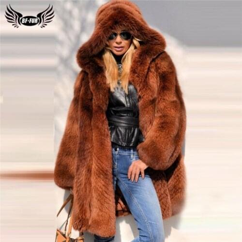 90cm Long Luxury Genuine Fox Fur Coat With Hood Full Pelt Natural Women Real Fox Fur Jackets High Quality Fur Coats Outwear 2020