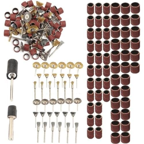 98pcs/set Brass Steel Wire Brushes Polishing Wheels Sand Drum kit for Rotary Tool Accessories