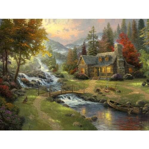 A14748 11CT/14CT/18CT/25CT/28CT night snowing patterns Counted Cross Stitch DIY Cross Stitch Kits Embroidery Needlework Sets