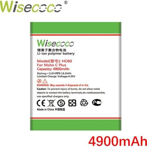 WISECOCO 4900mAh HC60 Battery For Moto C Plus XT1723 XT1724 XT1725 Phone