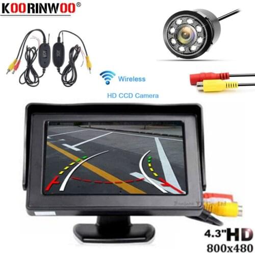 Koorinwoo Car Dynamic Trajectory Camera Guide With Car Monitor TFT Display 4.3'' Video Screen RCA Input Parking Assistance Back