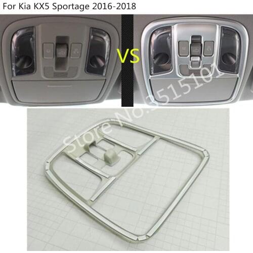 Car Stick ABS Chrome Front Head Read Reading Switch Light Lamp Frame Trim For Kia KX5 Sportage 2016 2017 2018