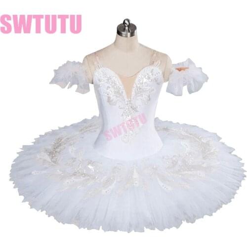 Free shipping classical white swan ballet tutu,professional ballet tutu for girls pancake tutu ballet costumes BT9035