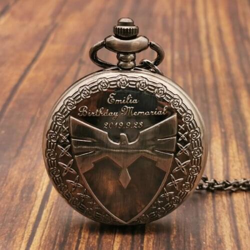 Bronze Quartz Pocket Watch Unisex Pendant Necklace Pocket Watch Souvenir Women Men Best Gift CF1347