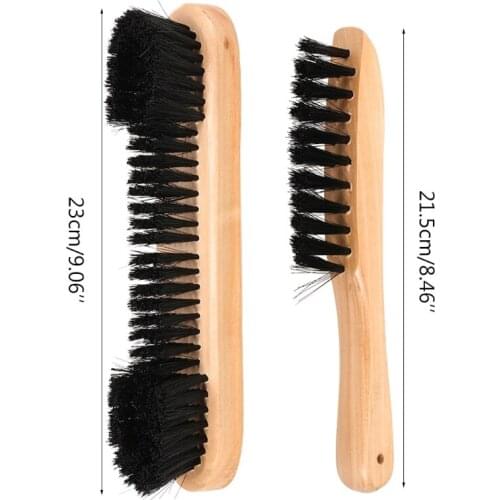 Wooden Billiards Pool Table and Rail Brush with Billiard Cue Shaft Slicker Snooker Cloth Cleaner