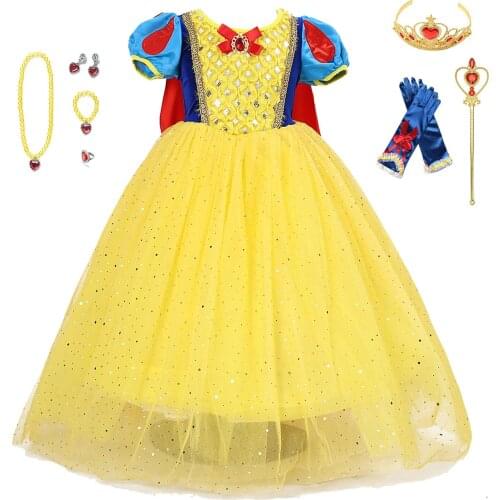 Children Girl Snow White Dress Princess Costume Girls Halloween Party Cosplay Costume Children Elegant Gorgeous Formal Dresses