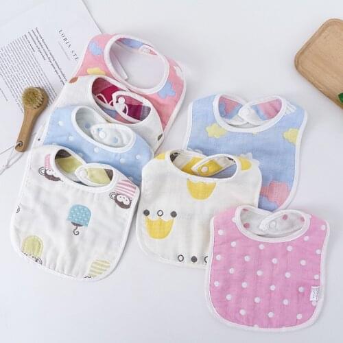 Baby Bibs Burp Cloths Infant Feeding Bibs Cute Dot Cloud Washable Bibs Cotton Print Saliva Towel