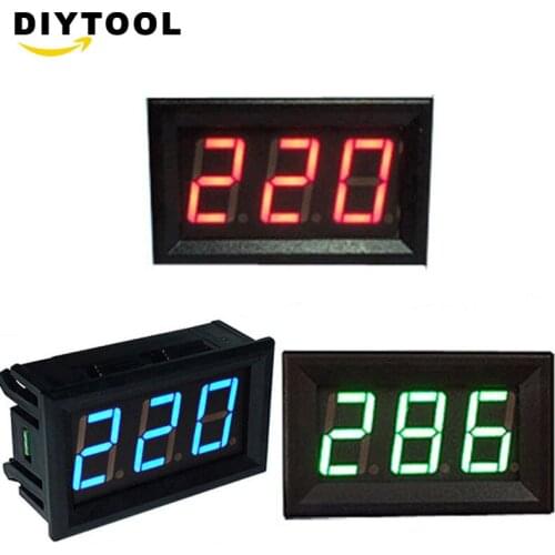 DIY Mini Voltmeter Tester Digital Voltage Test Battery DC 5V-120V Red Green Blue