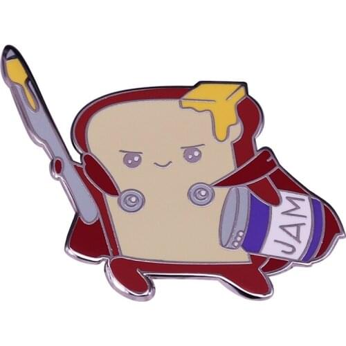 Toast Warrior Enamel Pin get up for your breakfast, this cute food brooch is waiting for you