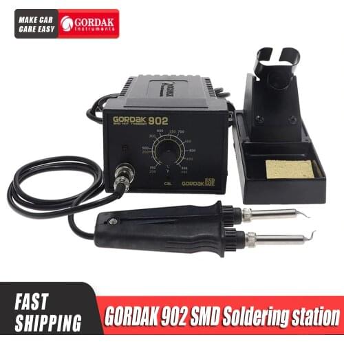 GORDAK 902 110V/220V 75w SMD Tweezers Soldering Station Iron 902 ESD Anti-static Adjustable Temperature Control Thermostat