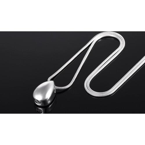 IJD8396 Water Drop Cremation Urn Necklace for Ashes Holder Keepsake Pendant for Men/Women