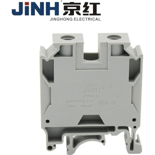 Din Rail Terminal Block JHDK-16 Wire Connector Connductor Universal Class Connector Screw Terminal Block