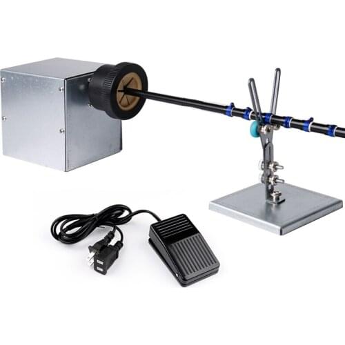 Portable Fishing Rod Repair Machine Winding Epoxy Glue Machine DIY Lure Rod Modified Building Machine 0-60RPM With Foot Switch