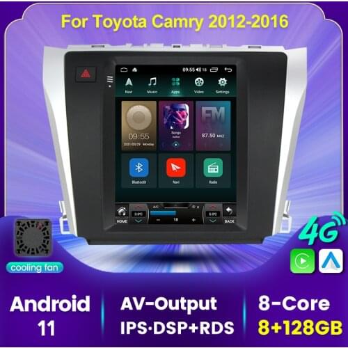 MEKEDE Tesla Styley Android 11 6G+128G Car Radio For TOYOTA Camry 2012 2013 2014 2015 2016 Multimedia Player carplay 4G LTE DSP