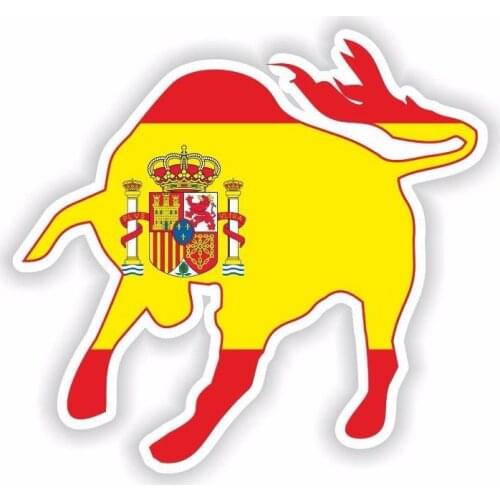 Fashion Stickers Spain Flag on Taurus Car Body Helmet Motorcycles Flag Decal