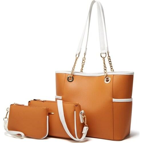 New Unusual Shoulder Bags for Womens Three Piece Set Handbag Simple Ladies Stylish Tote Bucket Trend Fashion Composite Bag