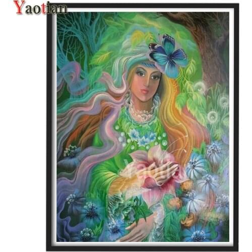 New DIY 5D Diamond Painting Full Round Square Flower Fairy Cross Stitch Embroidery Diamond Pictures Of Rhinestones Home Decor