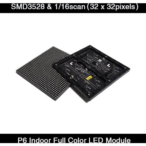 P6 Indoor SMD3528 3in1 192x192mm Full Color Advertising Media HD LED Display Panel 1/16 Scan RGB LED Module Video Wall