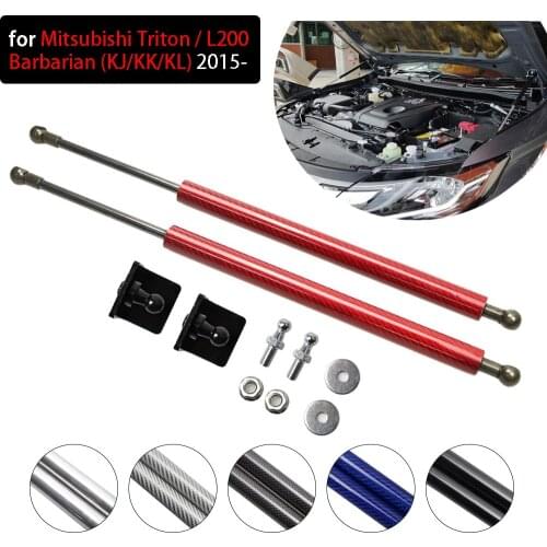 For Mitsubishi L200 Triton Barbar(KJ/KK/KL) 2015-2020 Front Bonnet Hood Modify Gas Struts Carbon Fiber Lift Support Shock Damper