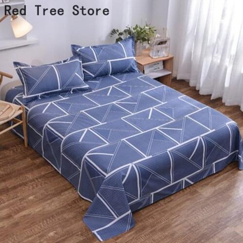 Plaid Bed Sheet Pillowcase Cute Cartoon Bed Sheets Soft Cotton For Home Decor Bed Bedding Cover Flat Textile Drop Shipping