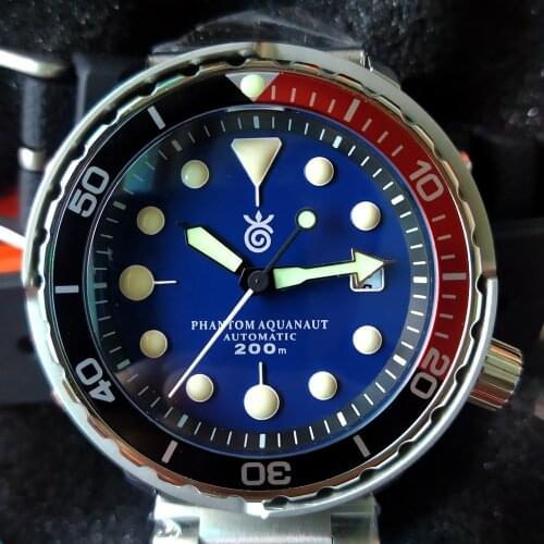 Retro Sports Watch Men Automatic Mechanical Wristwatch 200M Diver Watches mens ST2130 Movt 47mm Sapphire Luminous Clock SBBN015