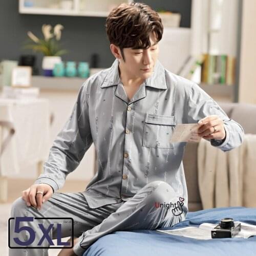 5XL Luxury Men Pajama Sets Long Plus Size Pajamas Mens Home Cloths Cardigan Suit Winter Autumn Sleepwear Winter Pajama Pijama