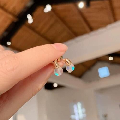 1 Pair Lady Colorful Tiny Light Bulb Shape Ear Studs for Women Korean Cute Simple Wind Funny Bulb Shape Resin Female Earrings