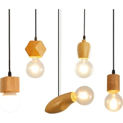 Northern Europe Simple Solid Wood Small Light Restaurant Creative Personality Clothing Shop Coffee Bar Art Wood Light
