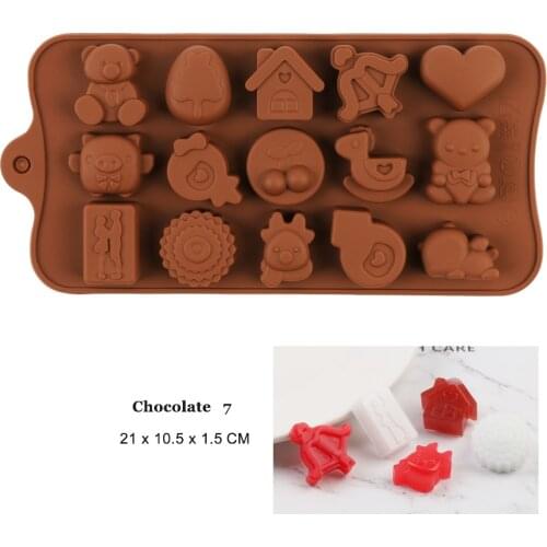 Silicone Chocolate Molds for baking letters flower 3d heart shape Bakeware Candy Gummy Tray Cake Moulds