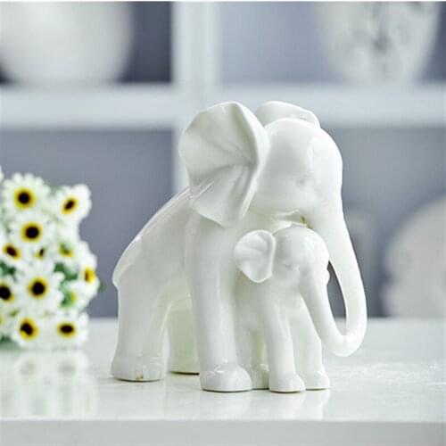 Elephant Living room porcelain statue Fashion home decorations Jingdezhen ceramic furnishings Marriage gift